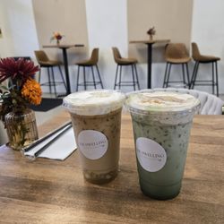 The Dwelling Coffee Shop - Pumpkin pie Matcha & Banana cream