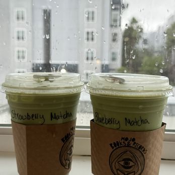 Mojo Books & Records - Iced Strawberry Matcha Iced Blueberry Matcha Latte - Coffee & Tea Near Me - Tampa, Florida Mojo Books & Records - Iced Strawberry Matcha Iced Blueberry Matcha Latte - Coffee & Tea Near Me - Tampa, Florida