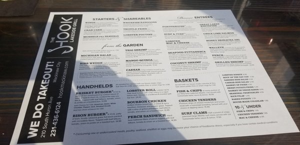 Menu photo 5 The Hook Lakeside Grill Mackinaw City, MI