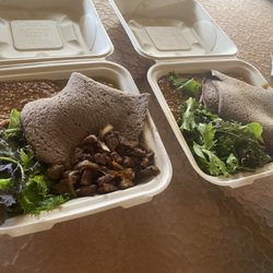 Authentic Ethiopian Food - One plate, one vegan plate