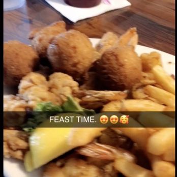 Marshside Grill - Fried shrimp, fries and hush puppies. - Seafood Near Me - Brunswick, Georgia