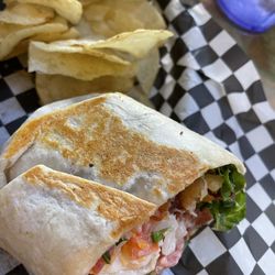 Wheelhouse Diner & Goatlocker Saloon - Chicken bacon ranch wrap--first half was consumed faster than I could shoot the picture!
