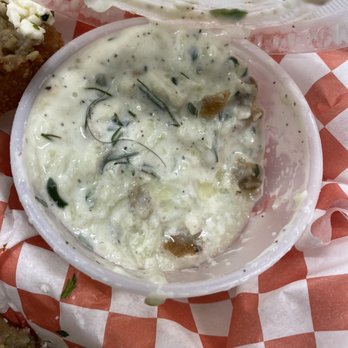 Gyro Grill - hair in tzatziki sauce - Greek Near Me - Chicago, Illinois