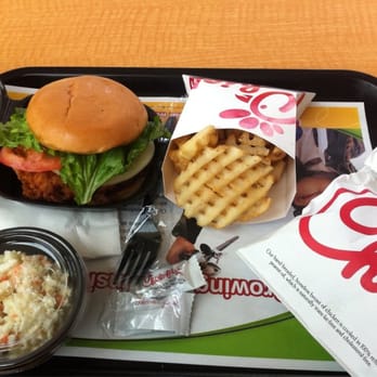 Chick-fil-A - Coleslaw, sandwiches and waffle fries - Fast Food Near Me - Burlington, Massachusetts