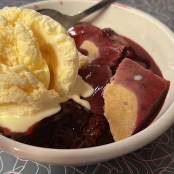 Gerber Michael W - Blackberry cobbler with ice cream. - Desserts Near Me - Huntington, West Virginia Gerber Michael W - Blackberry cobbler with ice cream. - Desserts Near Me - Huntington, West Virginia