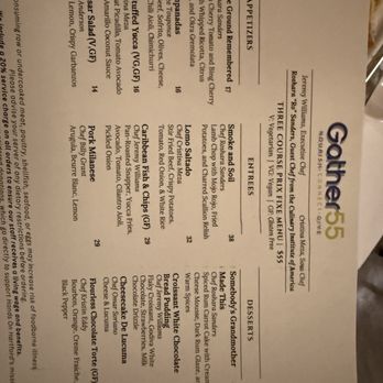 Gather55 - Tonight's menu.. - New American Near Me - Hartford, Connecticut
