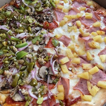 Pizza Go - Half combination half Hawaiian - Pizza Near Me - Los Angeles, California Pizza Go - Half combination half Hawaiian - Pizza Near Me - Los Angeles, California