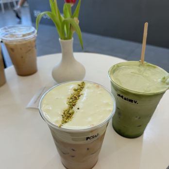 Re Coffee - Pistachio was delicious. I honestly had high hopes for the matcha drink but no very disappointed was not sweet at all very bitter - Desserts Near Me - Northridge, California