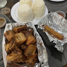 Lechon Kawali and 6 Piece Lumpia - Pork Egg Rolls