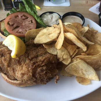 Dockside Waterfront Grill - Fried Grouper sandwich. So good! - Seafood Near Me - Venice, Florida Dockside Waterfront Grill - Fried Grouper sandwich. So good! - Seafood Near Me - Venice, Florida