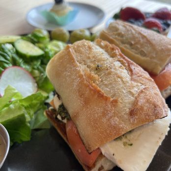 Blueberry Artisan Bakery - Caprese sandwich with signature salad - Bakeries Near Me - Jacksonville, Florida Blueberry Artisan Bakery - Caprese sandwich with signature salad - Bakeries Near Me - Jacksonville, Florida