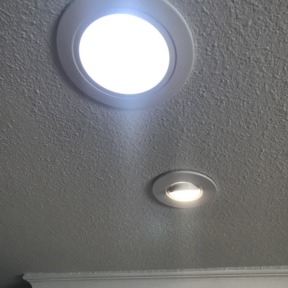 Avila's Electric - Living room lights. Left is recess lighting and smaller light on right is the spot light for our family photo. - Electricians Near Me - Long Beach, California Avila's Electric - Living room lights. Left is recess lighting and smaller light on right is the spot light for our family photo. - Electricians Near Me - Long Beach, California