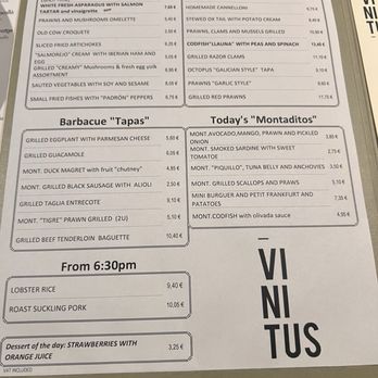 Vinitus - Menu - Tapas Bars Near Me - Barcelona, B