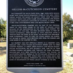 Shiloh McCutcheon Cemetery - Historical designation