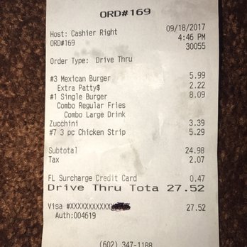 Lennys Burger - A service fee is charged for using debit/Visa card. I received small drink but was charged for a large. - Burgers Near Me - Phoenix, Arizona