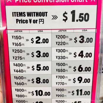 Daiso - Price conversion chart - Discount Store Near Me - Las Vegas, Nevada Daiso - Price conversion chart - Discount Store Near Me - Las Vegas, Nevada