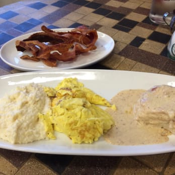 The Flipside Cafe - Flipside breakfast and side of thick cut bacon. - Breakfast & Brunch Near Me - Fort Mill, South Carolina