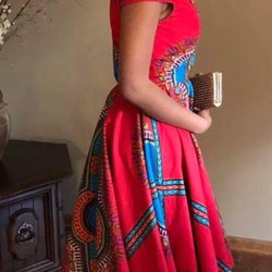 Lanie Brédy Couture - Custom prom dress. Unique. One-of-a-kind. Powerful. Colorful. Dashiki Dress. Prom.