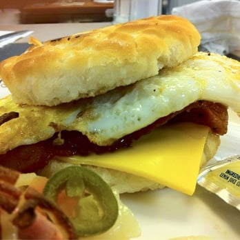 Waffle House - Sausage egg and cheese biscuit - New American Near Me - Auburn, Alabama