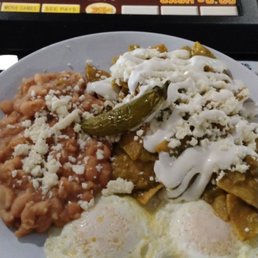 Chaquiles with eggs..yum!