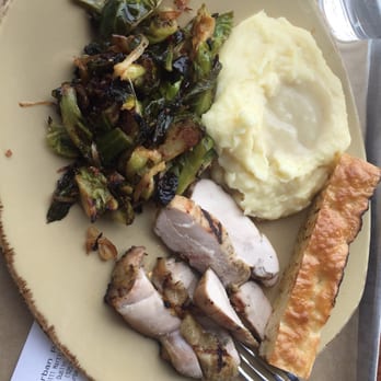 Urban Plates - Grilled chicken with a side of Brussel sprouts and mashed potatoes - New American Near Me - Dublin, California Urban Plates - Grilled chicken with a side of Brussel sprouts and mashed potatoes - New American Near Me - Dublin, California