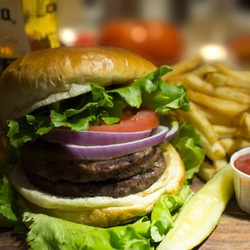 The Monster Burger and fries are to die for!