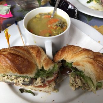 Simply Delicious - Chicken salad croissant with split pea soup - Caterers Near Me - Flagstaff, Arizona