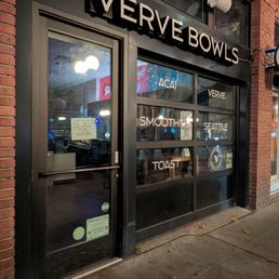 Exterior outside entrance of Verve Bowls - Downtown - Storefront - Seattle, Washington Exterior outside entrance of Verve Bowls - Downtown - Storefront - Seattle, Washington