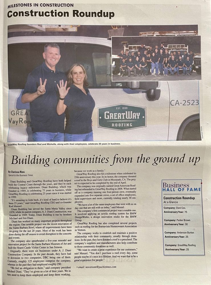 Slide of GreatWay Roofing