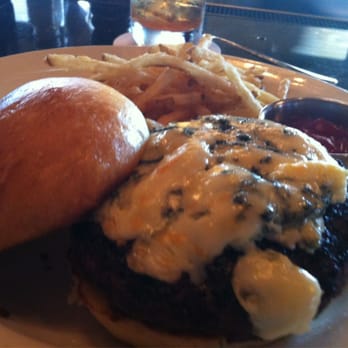 BrickTop's - Blue Cheese Burger with Fries - New American Near Me - Frontenac, Missouri