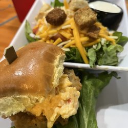 B&D Burgers | Congress - Fried Green Tomato Slider with side salad