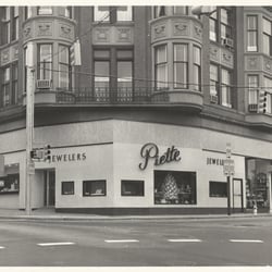 Piette Jewelers - Our original store front on the corner of Main Street Woonsocket back in 1954.