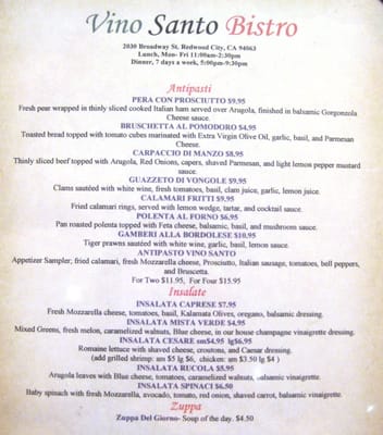 Menu photo 7 Vino Santo Redwood City, CA Menu photo 7 Vino Santo Redwood City, CA