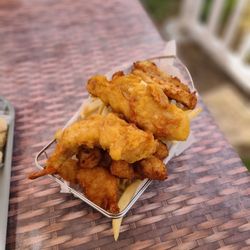 Andria's Seafood Restaurant & Market - Captain's Combo and Chips - Fried Fish, Scallops, Shrimp, and Calamari.