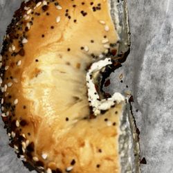 5th Ave Bagelry - The works with veggie cream cheese