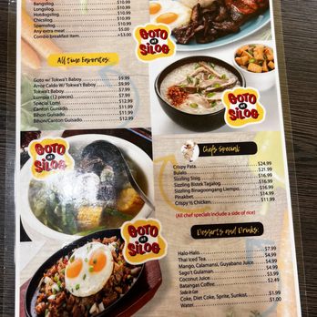 Goto at Silog - Menu - Filipino Near Me - Panorama City, California