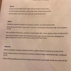 The Blackstone Bar - Menu