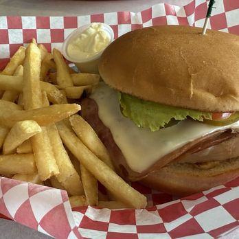 Schoop's Hamburgers - Chicken Cordon Bleu with French Fries - Burgers Near Me - Portage, Indiana