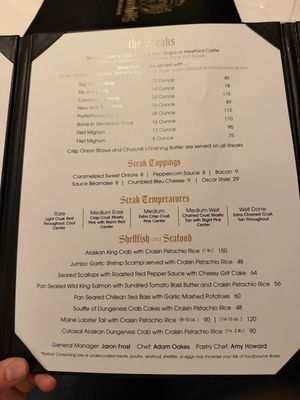 Menu photo 1 Churchill's Steakhouse Spokane, WA Menu photo 1 Churchill's Steakhouse Spokane, WA