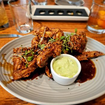 Whiskey Cake - Special: honey-garlic fried chicken wings - New American Near Me - Plano, Texas Whiskey Cake - Special: honey-garlic fried chicken wings - New American Near Me - Plano, Texas