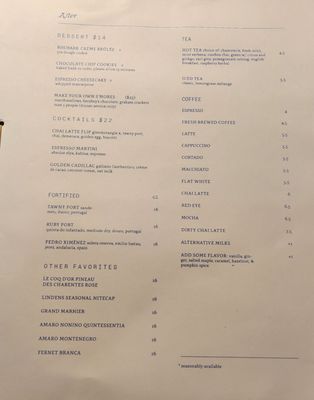 Menu photo 1 Lindens New York, NY