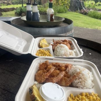 Tsue's Farm Shrimp Shack - Soy sauce and other toppings are on the counter to customize your meal! - Seafood Near Me - Haleiwa, Hawaii Tsue's Farm Shrimp Shack - Soy sauce and other toppings are on the counter to customize your meal! - Seafood Near Me - Haleiwa, Hawaii