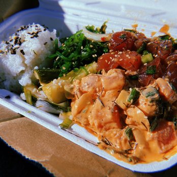 Jus' Poke - White Rice, Seaweed Salad, Chili Peppah & Spicy Poke - Hawaiian Near Me - Redondo Beach, California Jus' Poke - White Rice, Seaweed Salad, Chili Peppah & Spicy Poke - Hawaiian Near Me - Redondo Beach, California