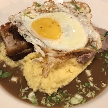 Common Theory - Pork belly, duck and egg a top polenta - Gastropubs Near Me - San Diego, California