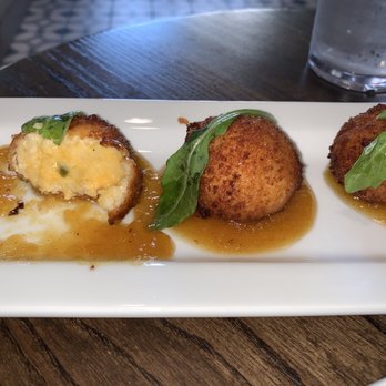 FolkArt - Grit Fritters w/peach jam! Goodt! - American Near Me - Decatur, Georgia FolkArt - Grit Fritters w/peach jam! Goodt! - American Near Me - Decatur, Georgia