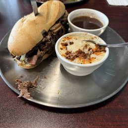 French dip w/ clam chowder