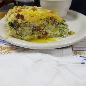 Tea Pot East - Side view of the gigantic yummy quiche. - Breakfast & Brunch Near Me - Paw Paw, Michigan