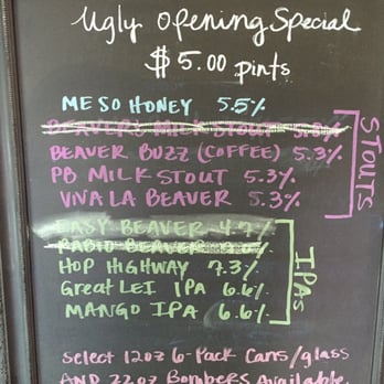 Belching Beaver Brewery - Oceanside - Current offerings. All awesome! - Breweries Near Me - Oceanside, California