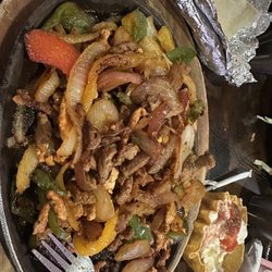Beef and chicken fajitas