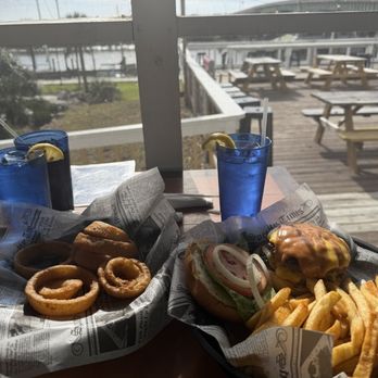 Rivers Edge Bar And Grill - Table with a view and burgers, too. - Salad Near Me - Darien, Georgia Rivers Edge Bar And Grill - Table with a view and burgers, too. - Salad Near Me - Darien, Georgia